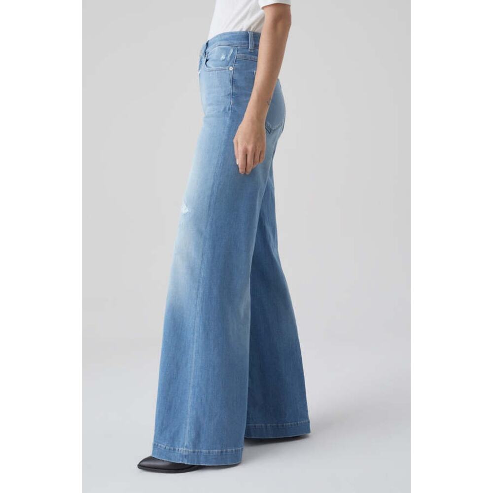 Closed Glow Up Wide Leg High Waisted Supper Soft Cotton Distressed Jeans 27 - Picture 1 of 16
